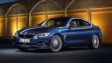 BMW Alpina B4 Bi-Turbo Coupe. Автомобиль имеет 410-сильную «шестёрку», которая позволяет разгоняться до 100 км/ч за 4.2 с