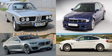 Столь разные BMW CS: 3.0 CS 1971 года и M3 CS Coupe 2005-го, Concept CS (2007) и M4 CS (2016).