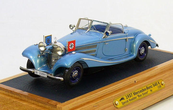 Mercedes-Benz 540K Special Rodster -Blue Goose- (автомобиль Геринга), 1937 г.<br />Виробник: EMC<br />Масштаб -1:43. Наклад ? шт.